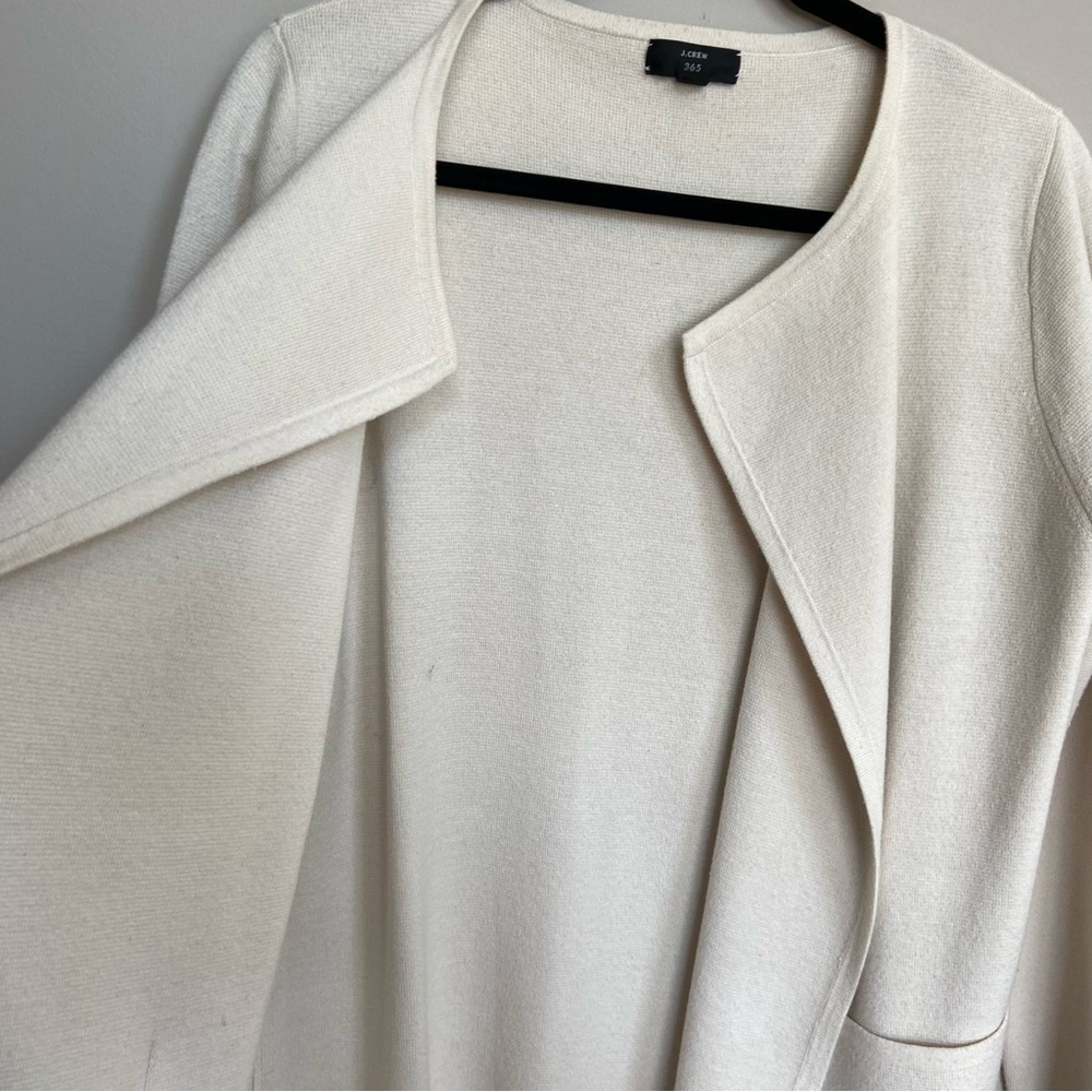 J. Crew 365 Cardigan Sweater, Creamy White, Open Front, Size M - Picture 5 of 7